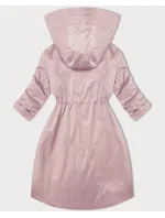 Dámská bunda v pudrově růžové barvě s ohrnutými rukávy LHD (LHD-24591)