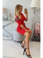 Šaty s křídly na ramenou červené Šaty s křídly na ramenou červené