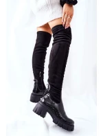 Kožené Boty Maciejka Krokodýlí černé 05260-01