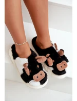 Dámské černé kožené pantofle krávy Remiola Dámské černé kožené pantofle krávy Remiola