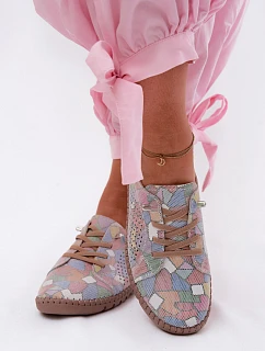 Vzorované vzorované dámské polobotky z přírodního semiše vícebarevné Belessa