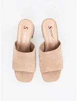 Krásné  nazouváky hnědé dámské na širokém podpatku