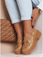 Dámské lakované mokasíny ELEGANCI khaki FashionStreet ZY0676 Dámské lakované mokasíny ELEGANCI khaki FashionStreet ZY0676