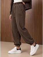 Dámské jogger kalhoty z manšestru s páskem, Fango, FashionStreet, UY3139 Dámské jogger kalhoty z manšestru s páskem, Fango, FashionStreet, UY3139