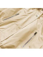 Béžová bunda parka s kapucí a s odepínací podšívkou (7619big)