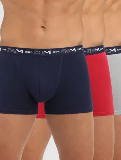 Pánské boxerky 3 ks DIM COTTON STRETCH BOXER 3x - DIM - tmavě modrá