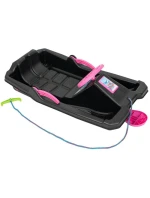 PLASTOVÉ SLEVY S BRZDOU A ŘÍDICÍM PRVKEM ADAŚ 84x43x25CM ČERNÁ S ČERVENOU BARVOU