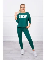 Sada s potiskem Queen tmavě zelená