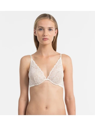 Podprsenka s kosticí QF1436E slonovinová - Calvin Klein Podprsenka s kosticí QF1436E slonovinová - Calvin Klein