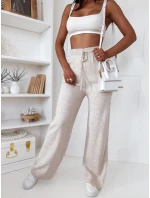 Dámské kalhoty se širokými nohavicemi LAKELIFE light beige FashionStreet UY1686