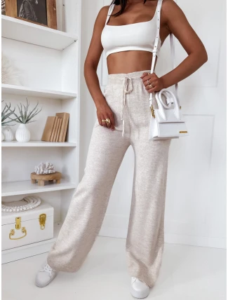 Dámské kalhoty se širokými nohavicemi LAKELIFE light beige FashionStreet UY1686