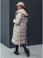 Dámský prošívaný zimní kabát s kapucí GRACE béžový FashionStreet TY4518 Dámský prošívaný zimní kabát s kapucí GRACE béžový FashionStreet TY4518