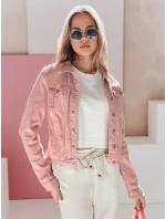 Dámská krátká džínová bunda PASTELLO růžová FashionStreet TY4909