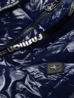 Tmavě modrá prošívaná bunda s kapucí (B9768)