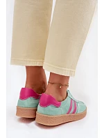 Dámské kožené semišové tenisky S.Barski LR61-7089 Mentolové Dámské kožené semišové tenisky S.Barski LR61-7089 Mentolové