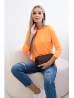 Dámská halenka s lodičkovým výstřihem oranžová neonová