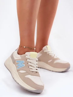 Dámské Sneakersy Na Platformě Béžové Tenanela