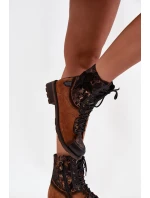 Dámské kožené botky Maciejka  – camel, nízký podpatek