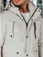 Pánská zimní bunda s kapucí světle béžová FashionStreet TX5109