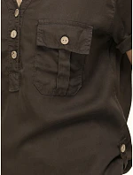 Dámská ležérní blůza z lyocellu, hnědá, FashionStreet RY2928 Dámská ležérní blůza z lyocellu, hnědá, FashionStreet RY2928