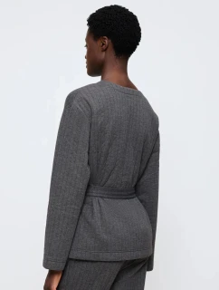 Cozy Comfort Robe Top Quilted - GRAY - TRIUMPH GRAY - TRIUMPH