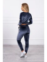 Velurová souprava s nápisem Queen graphite Velurová souprava s nápisem Queen graphite