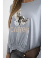 Dámská halenka s orlem a nápisem Canyon šedý
