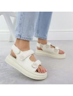Dámské sandály na platformě krémové Potocki PY16337