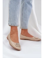 Baleríny Na Ploché Podešvi S Ozdobou Béžové Ainoria