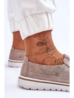 Semišové nazouvací boty Béžovo-zlatá Inez Semišové nazouvací boty Béžovo-zlatá Inez