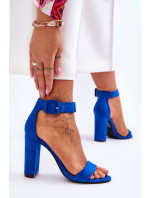 Semišové sandály na vysokém podpatku Tmavě modrá Jacqueline