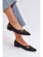 Dámské baleríny zdobené krystalky Valena – černé Dámské baleríny zdobené krystalky Valena – černé