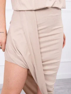 Sukienka asymetryczna beżowa