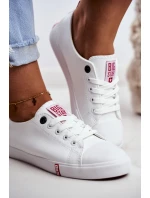 Dámské Kožené Tenisky Big Star GG274005 Bílé-červené