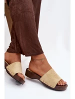 Dámské žabky se zlatými sponami Žluté Ferinna