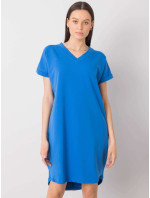 RUE PARIS Dámské tmavě modré bavlněné šaty
