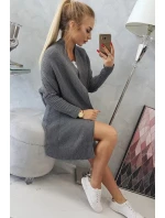 Svetr s netopýřími rukávy grafitový - Kesi Svetr s netopýřími rukávy grafitový - Kesi