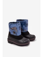 Dětské sněhule na suchý zip LCJ-25-10-3774 Modrá s černou vzor - Lee Cooper