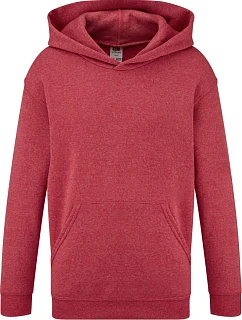 Fruit of the Loom Classic Kids Hooded Sweat Dětská mikina s kapucí 16.2043 vintage heather red