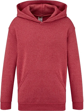 Fruit of the Loom Classic Kids Hooded Sweat Dětská mikina s kapucí 16.2043 vintage heather red Fruit of the Loom Classic Kids Hooded Sweat Dětská mikina s kapucí 16.2043 vintage heather red