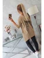Mikina s potiskem křídel camel Mikina s potiskem křídel camel