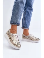 Kožené Polobotky Na Platformě Bežové Hypnosis