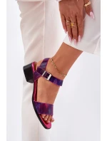 Dámské kožené sandály na podpatku Maciejka 06551-15 Fuksie Dámské kožené sandály na podpatku Maciejka 06551-15 Fuksie