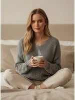 MONAVIA dámský svetr světle šedý FashionStreet MY2387 MONAVIA dámský svetr světle šedý FashionStreet MY2387