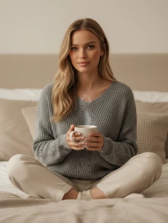 MONAVIA dámský svetr světle šedý FashionStreet MY2387