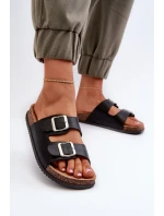 Dámské žabky s přezkami Černé Oliena