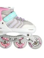 NH18192 4v1 růžové inline brusle velikosti S(29-33) s hokejovou deskou velikosti NILS EXTREME