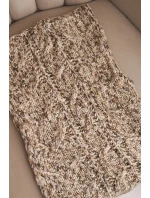 Komin dámský vlněný melírovaný silný šál na zimu KN24 tmavě béžový Komin dámský vlněný melírovaný silný šál na zimu KN24 tmavě béžový