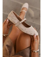 Zdobené dámské baleríny s páskem růžové Olivisse