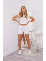 Bavlněná souprava se šortkami bílá Bavlněná souprava se šortkami bílá